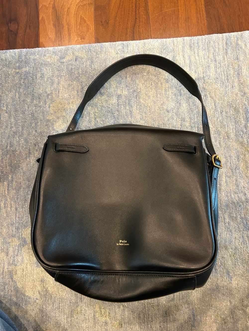 POLO ID Leather Satchel Black Leather